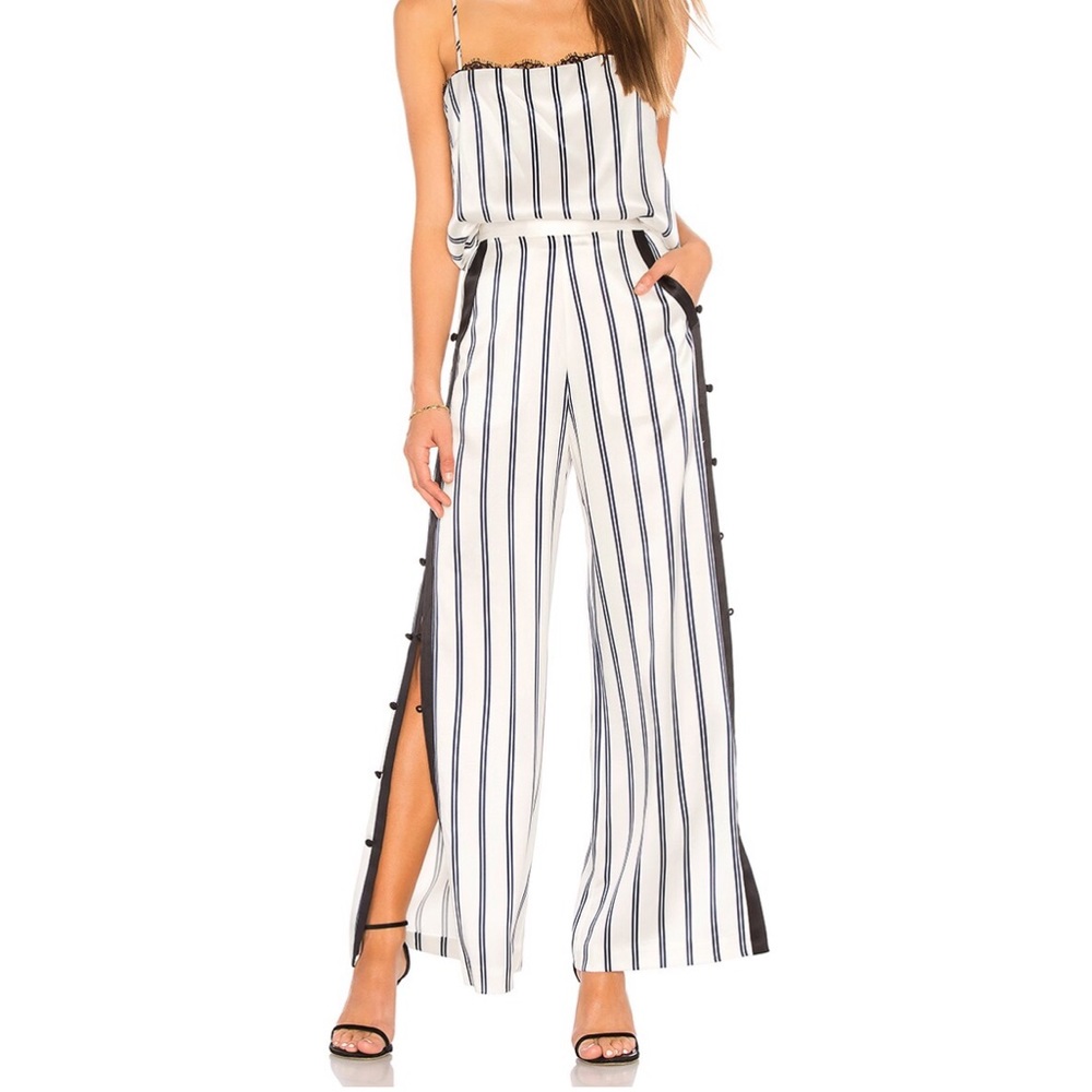 Fleur du mal loop trip silk pants